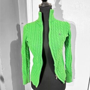 Ralph Lauren Women's Green and Blue Cardigan